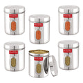 Airtight Transparent Steel Container Set of 6, 1700 ml Each
