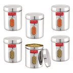 Airtight Transparent Steel Container Set of 6, 1700 ml Each