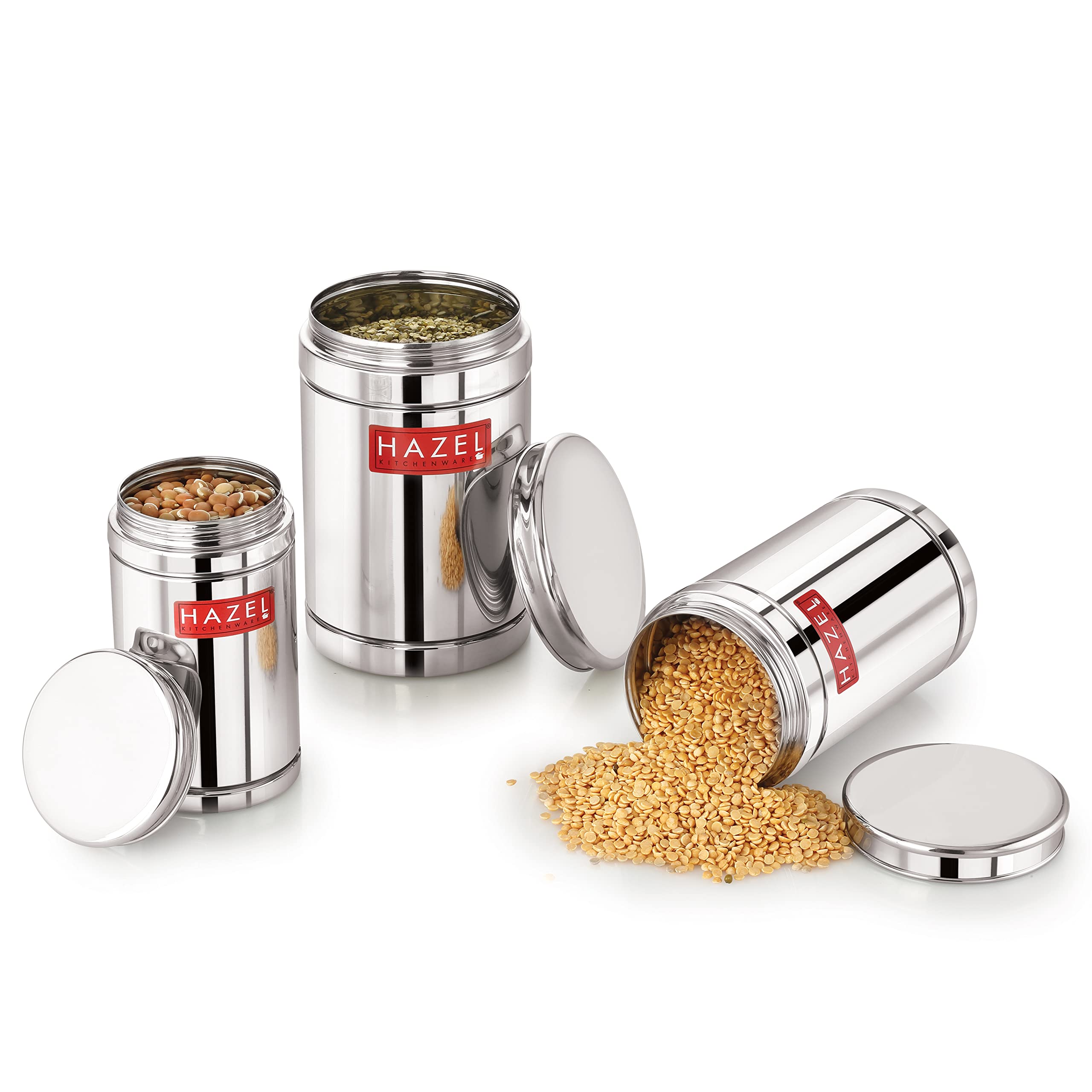 Airtight Stainless Steel Storage Container Set of 6 (800ml 1200ml 1800ml)