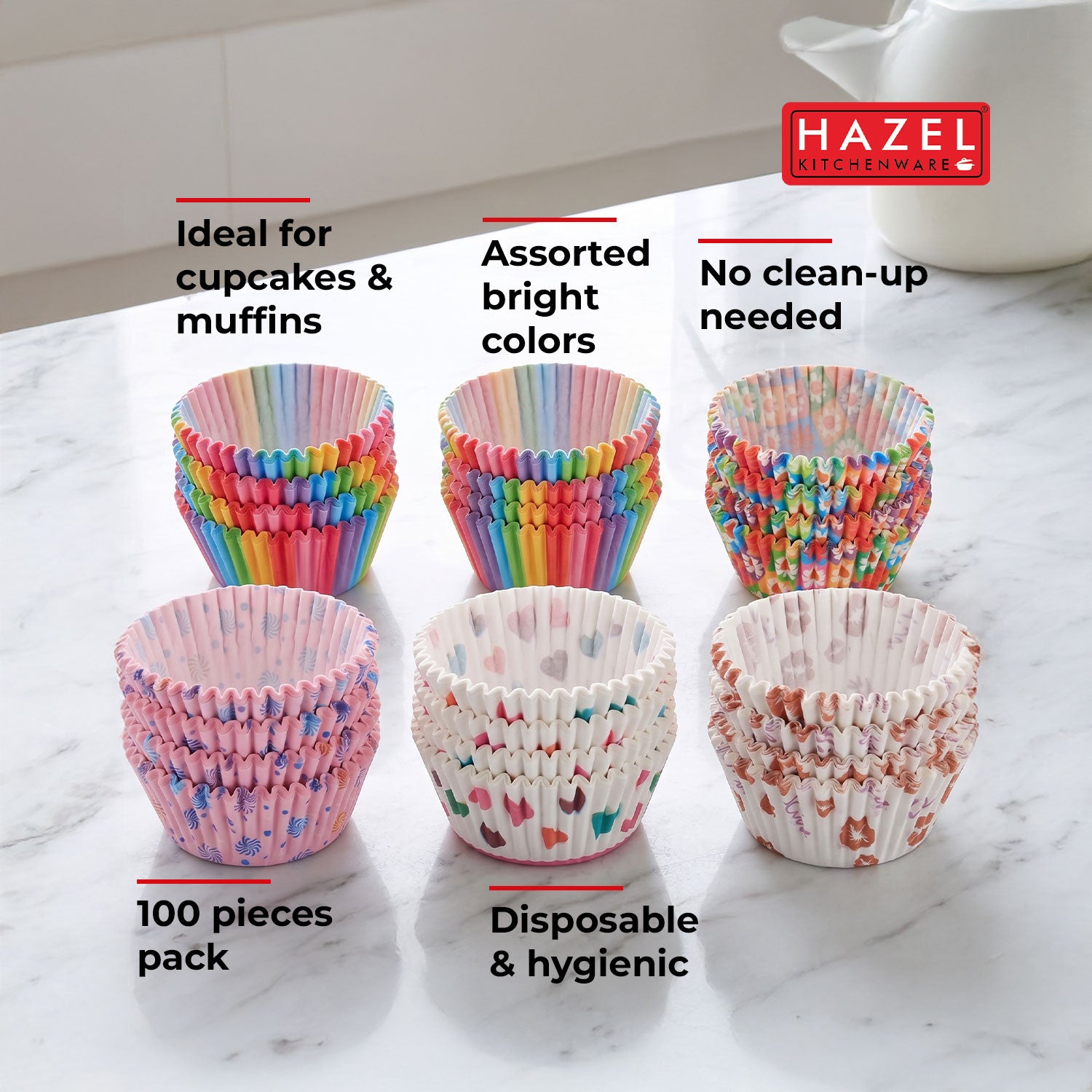 Paper Cupcake/Muffin Cups – Pack of 100