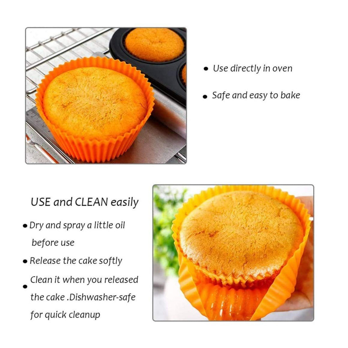Round Reusable Silicone Cupcake Moulds, Set Of 12