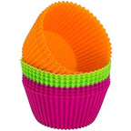 Round Reusable Silicone Cupcake Moulds, Set Of 12