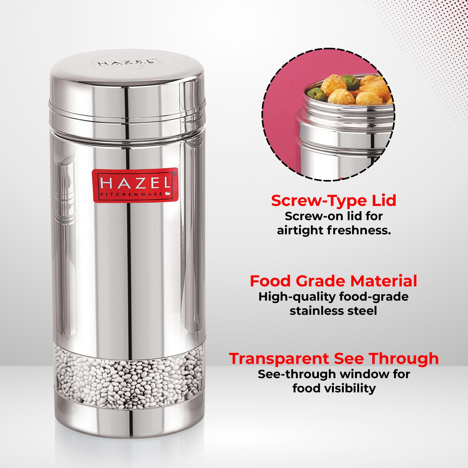 Stainless Steel Airtight Transparent Storage Container, 950 ml