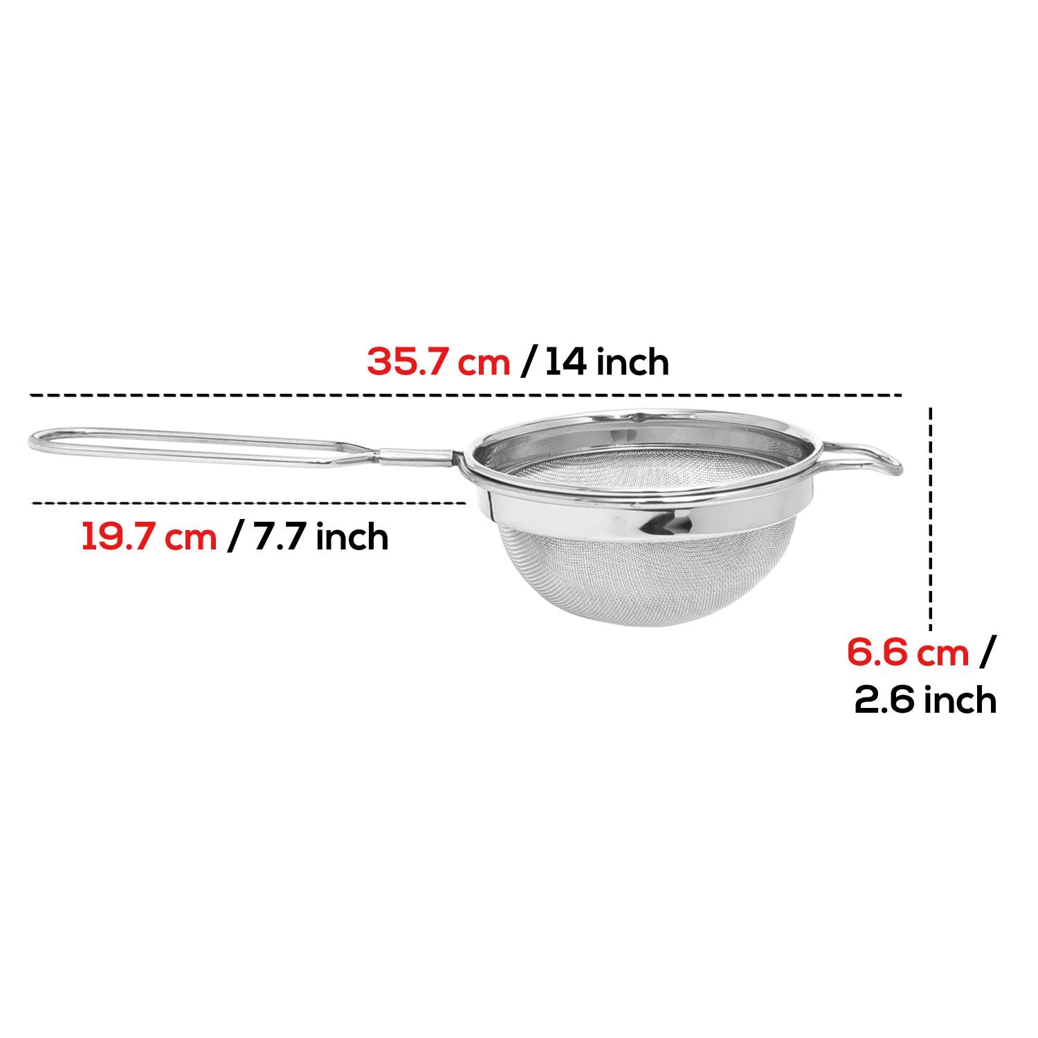 Stainless Steel Wire Handle Oil and Ghee Strainer, 16 CM