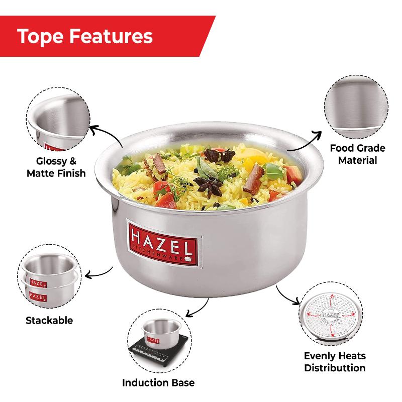 Aluminium Induction Patila Bhagona, Flat Bottom, 6000 ml, 27.8 cm, Silver