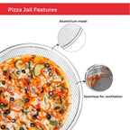 Pizza Crust Screen Aluminum Tray, Set of 5 Round Mesh Pizza Pan for Crispy Crust