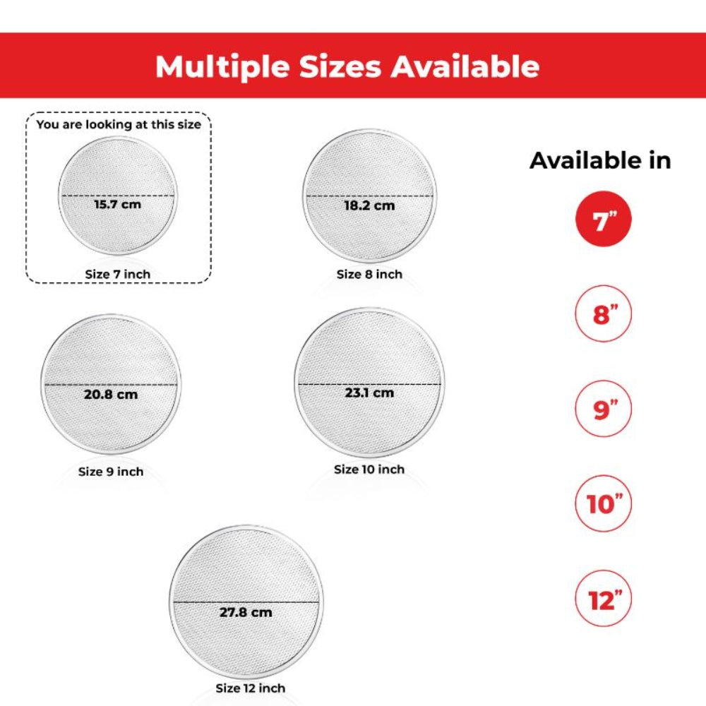 Pizza Crust Screen Aluminum Tray, Set of 5 Round Mesh Pizza Pan for Crispy Crust