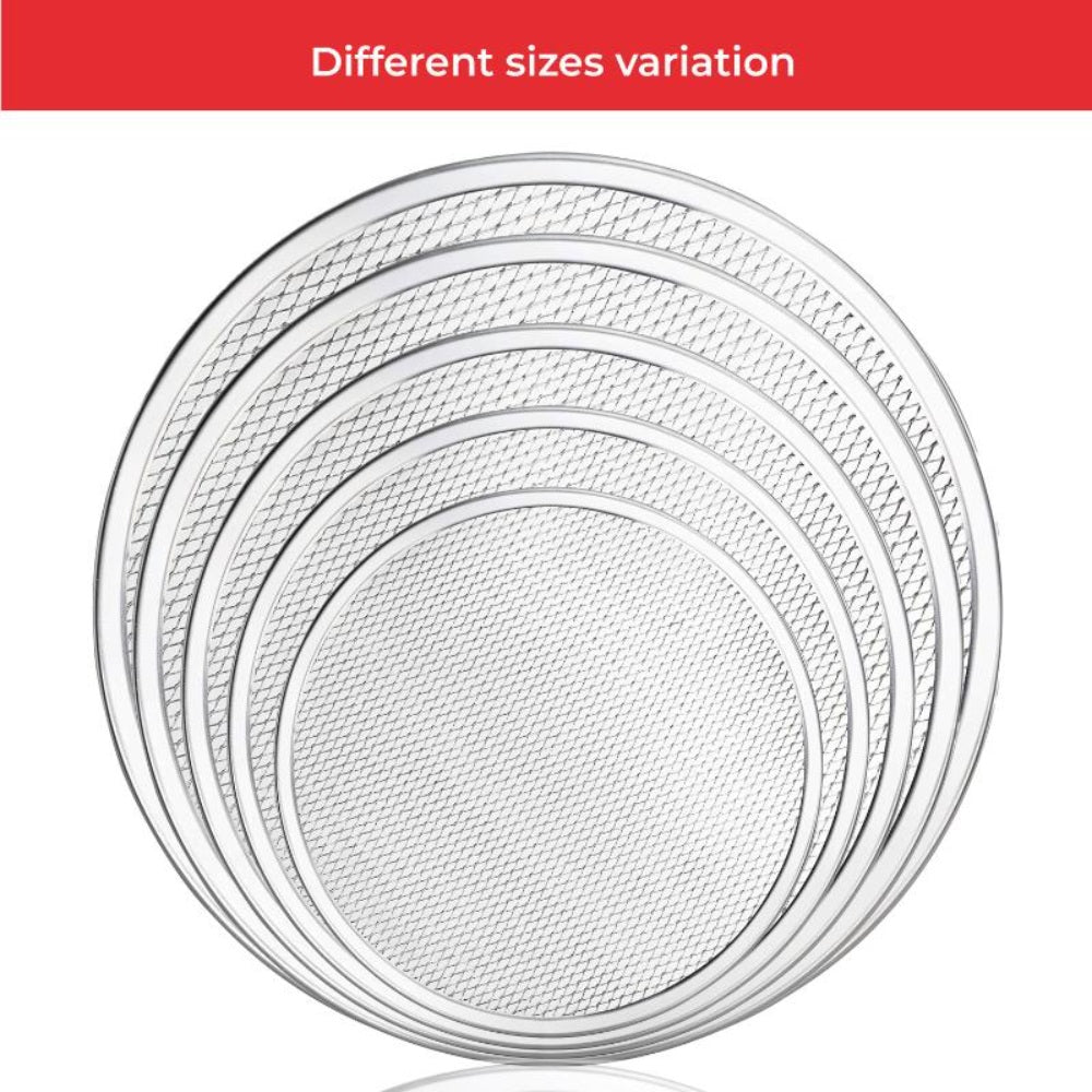 Pizza Crust Screen Aluminum Tray, Set of 5 Round Mesh Pizza Pan for Crispy Crust