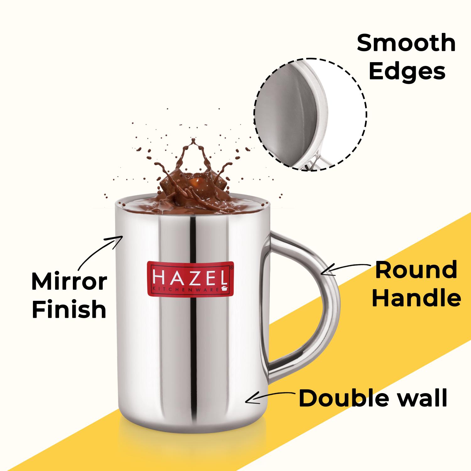Stainless Steel Double Wall Jumbo Mug Set of 2, 420 ml