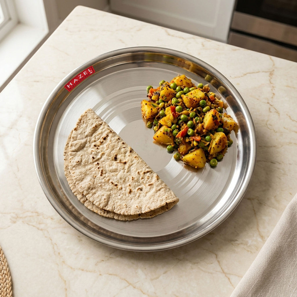Stainless Steel Thali 27 cm Round Steel Dinner Plate