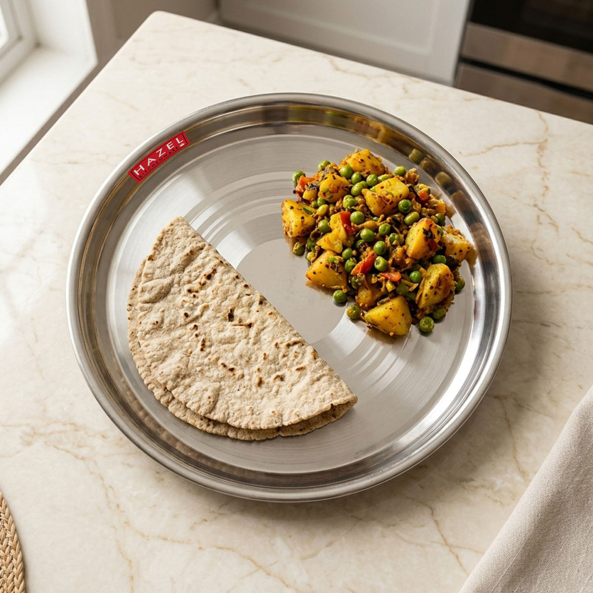 Stainless Steel Thali 27 cm Round Steel Dinner Plate