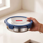Hercules Stainless Steel Khakra & Papad Container, Airtight, 1850 ml