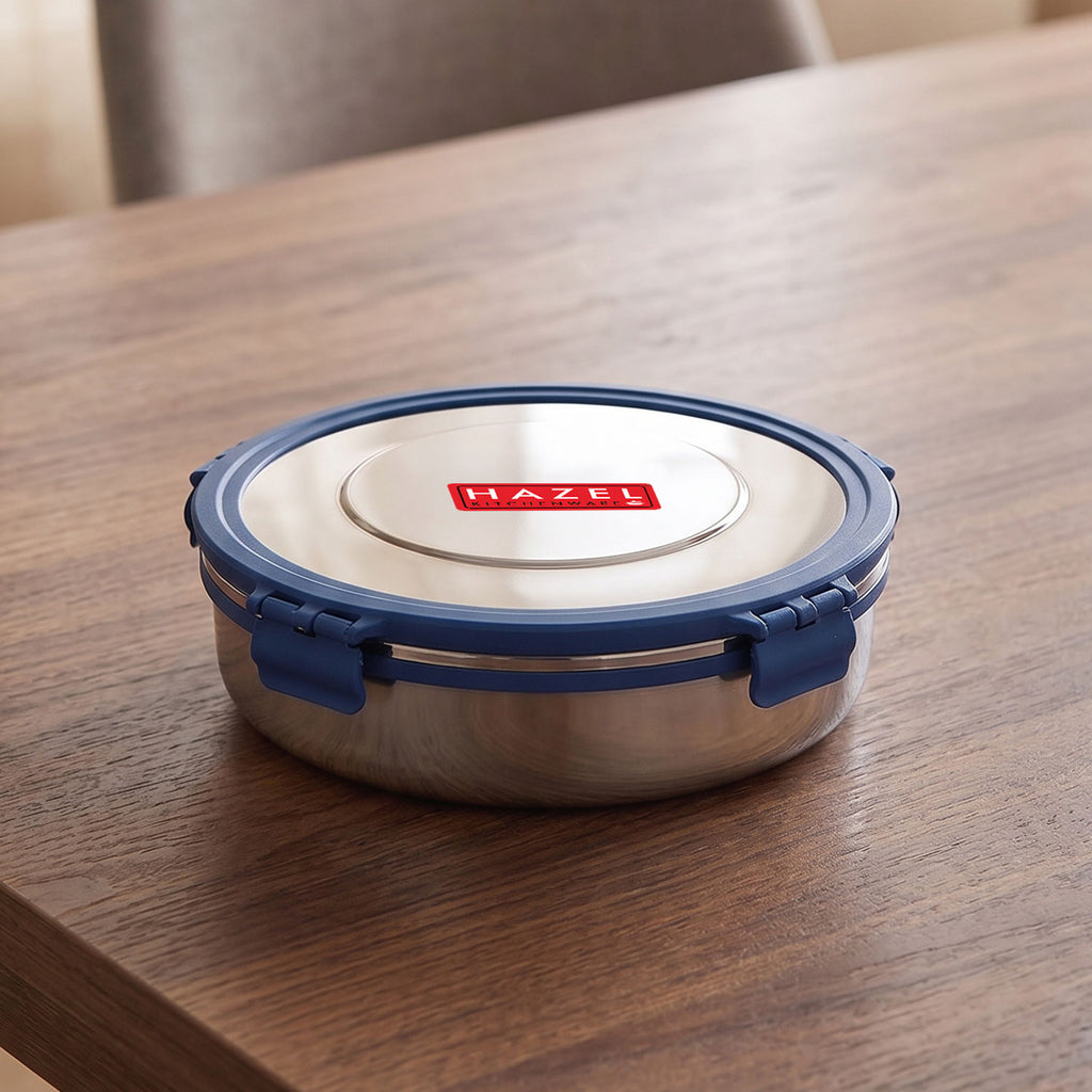 Hercules Stainless Steel Khakra & Papad Container, Airtight, 1850 ml