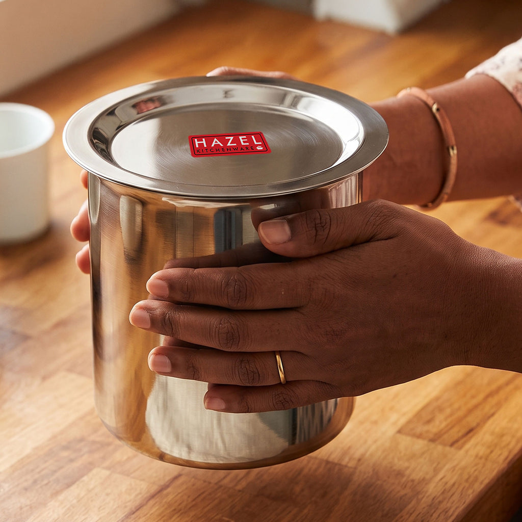 Stainless Steel Milk Boiler Pot with Lid, 1050 ML
