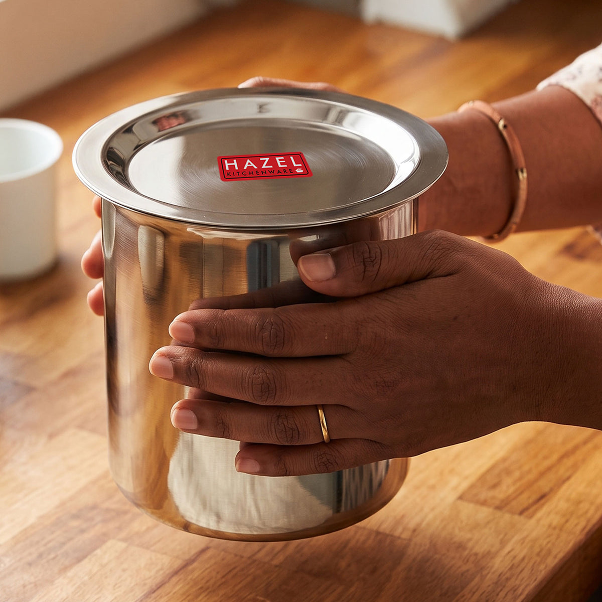 Stainless Steel Milk Pot Gunj with Lid, Durable Multipurpose Cooking Vessel