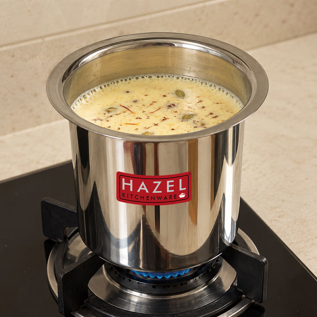 Stainless Steel Milk Boiler Pot with Lid, 1050 ML