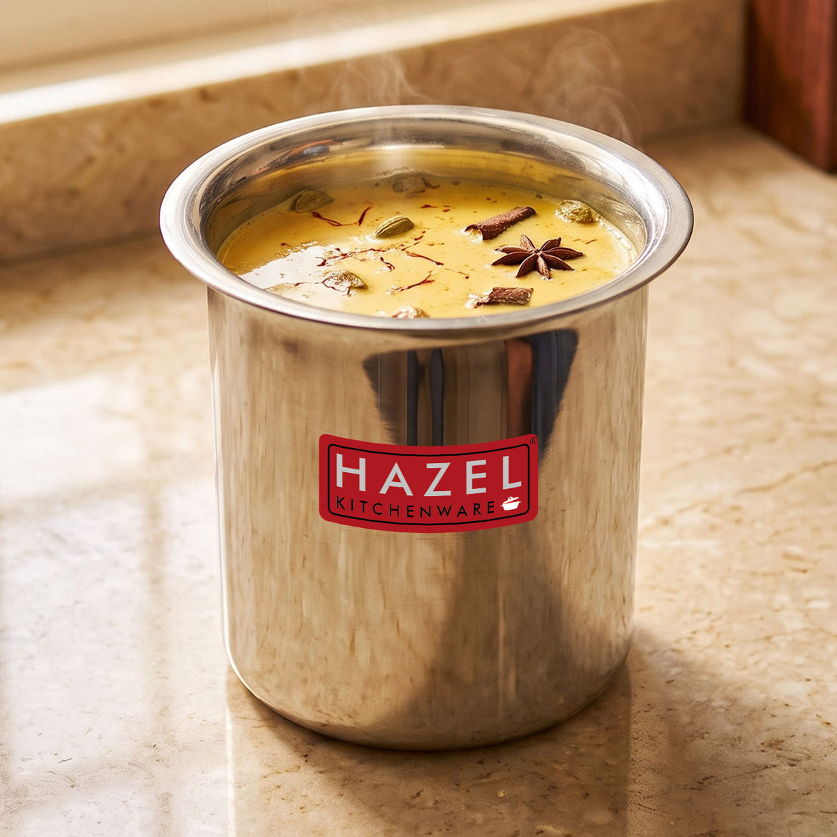 Stainless Steel Milk Boiler Pot with Lid, 1050 ML