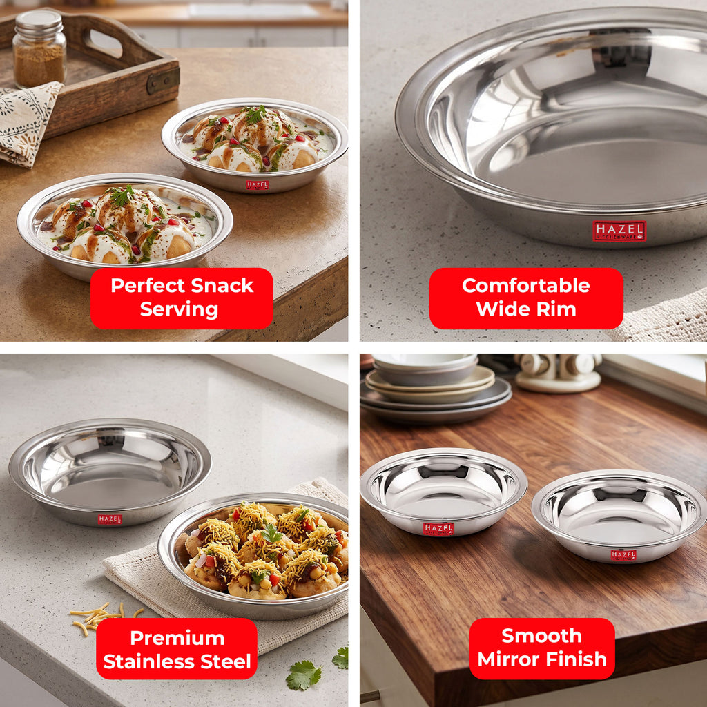 Stainless Steel Breakfast Bowls, Set of 2, 420  ML