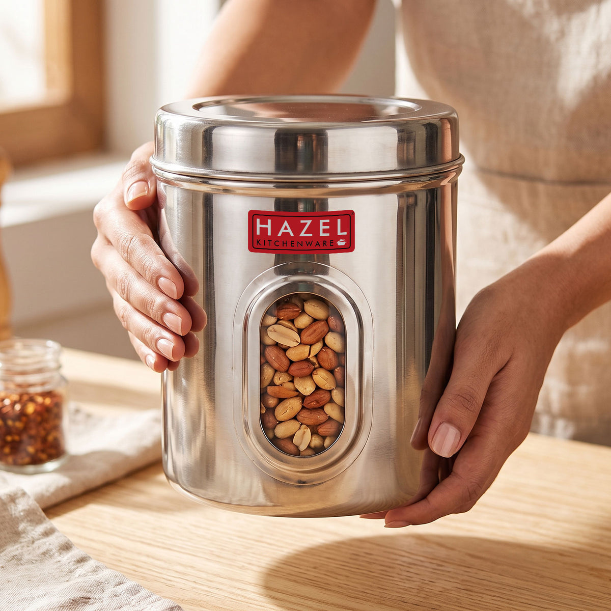 Airtight Stainless Steel Storage Containers with Transparent Window
