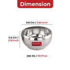 Stainless Steel Serving Bowl -  Set of 2 (300 ML Each)