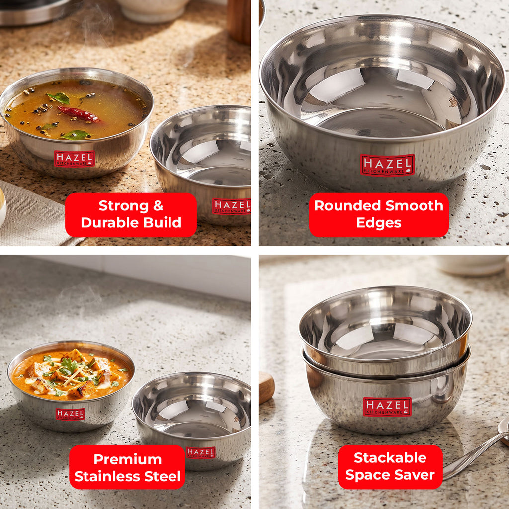 Stainless Steel Bowl 400 ML (Set of 2)