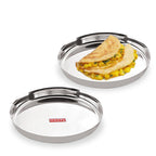 Stainless Steel Plates Set for Dinner & Lunch Set of 2, 28 cm
