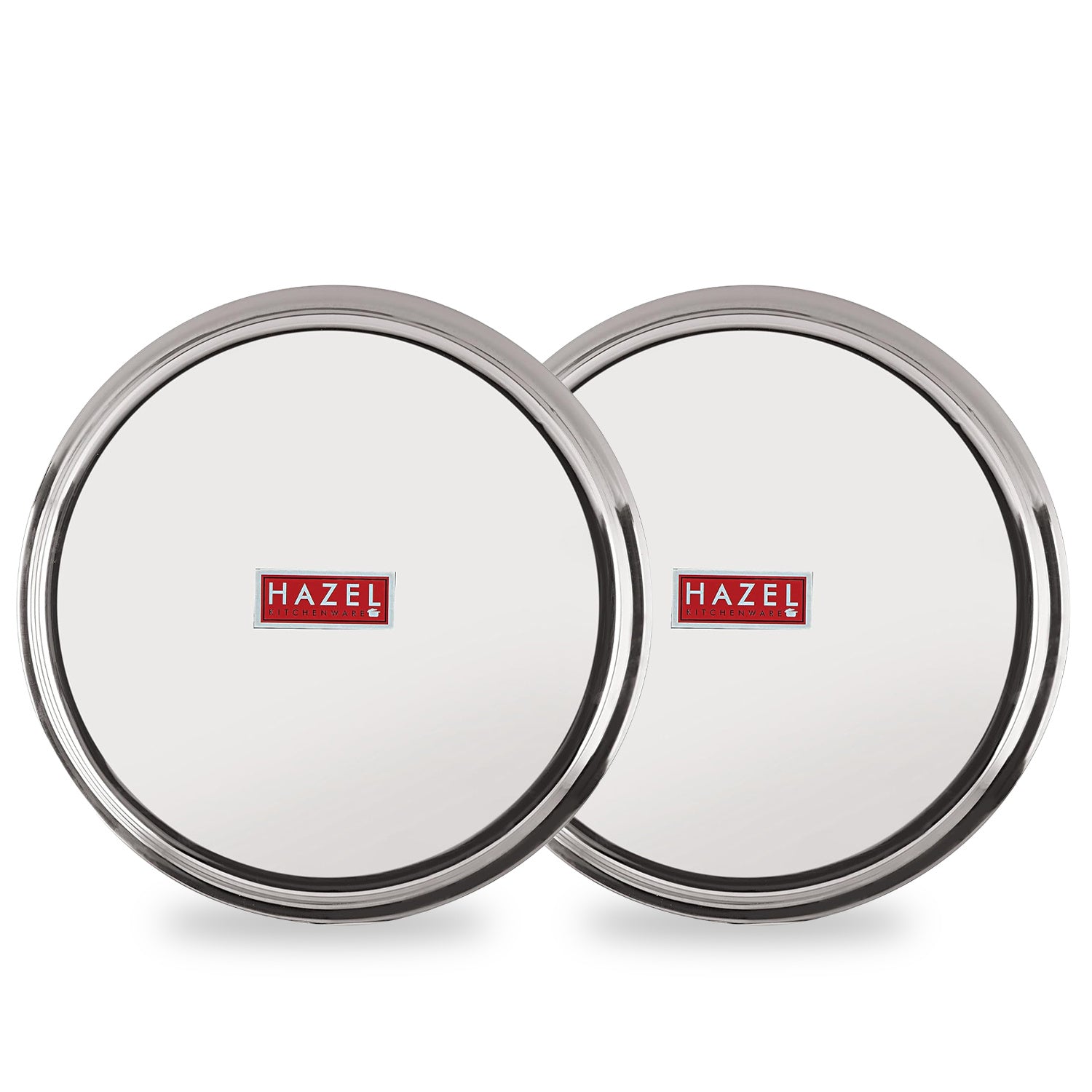 Stainless Steel Plates Set for Dinner & Lunch Set of 2, 28 cm