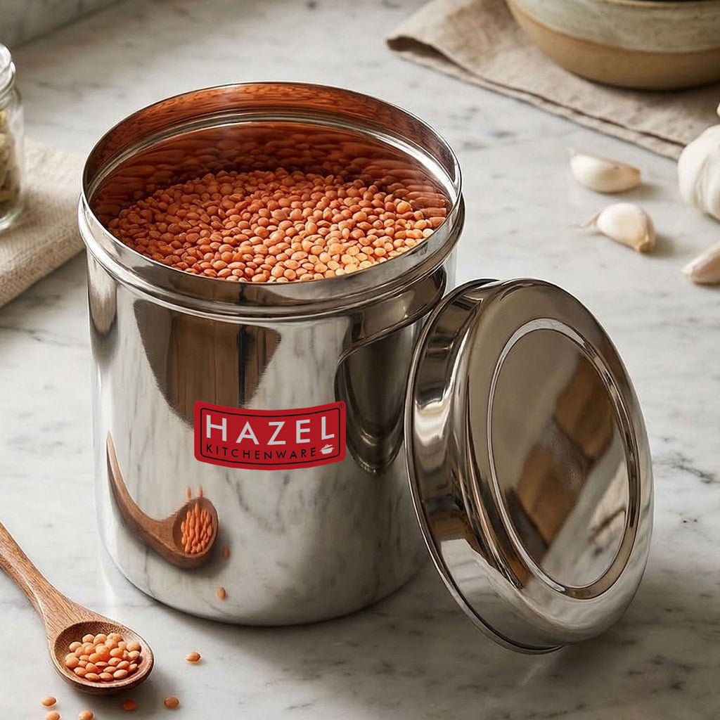 Stainless Steel Container 5 Litres, Food Grade Storage Canister with Lid
