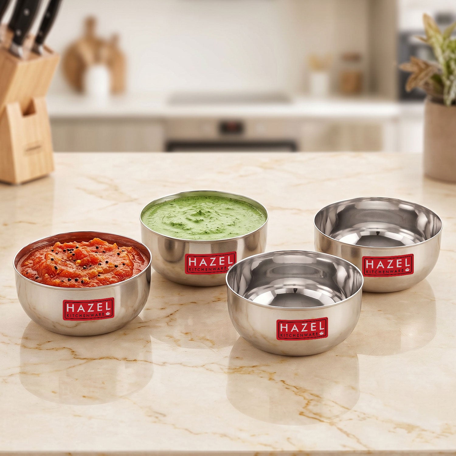 Stainless Steel Serving Bowl Set 140 ML, Set of 4
