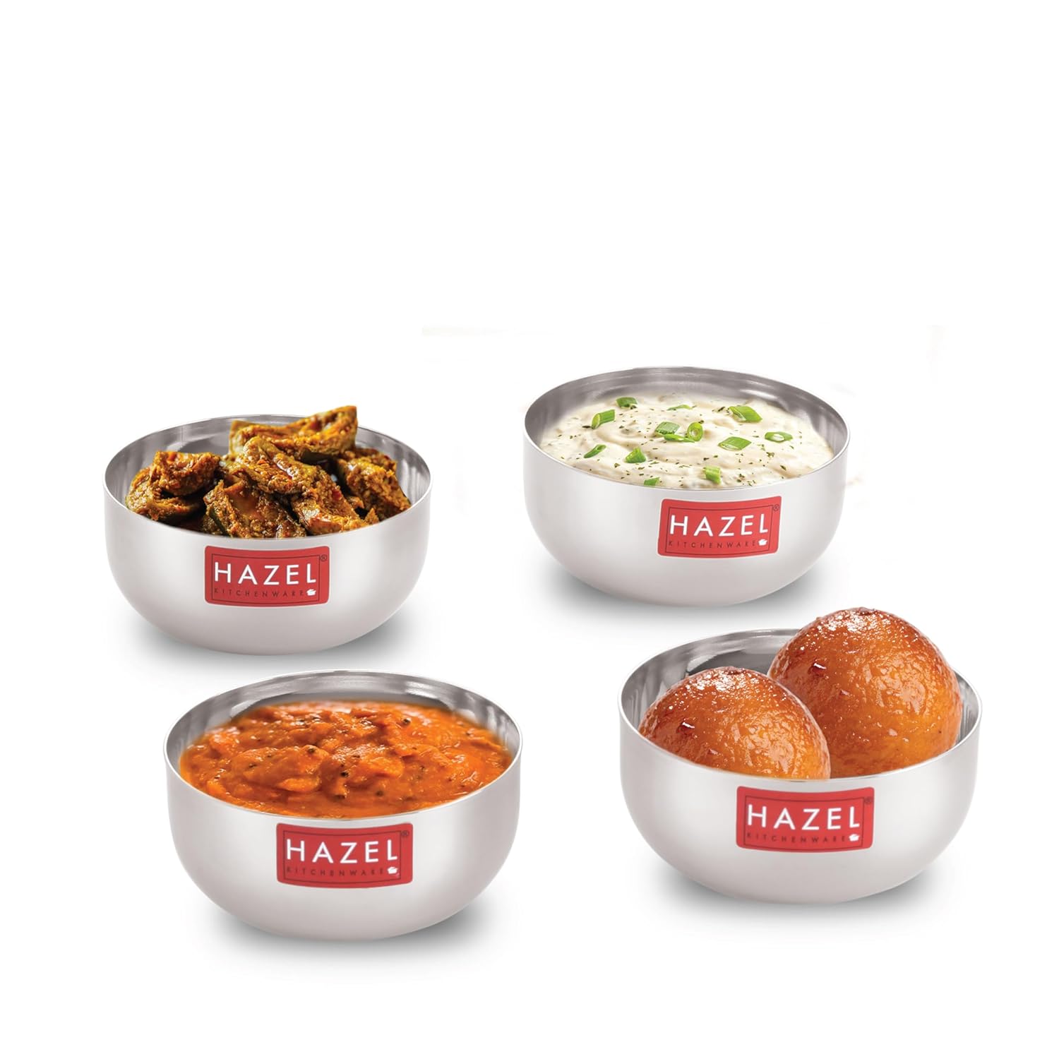 Stainless Steel Serving Bowl Set 140 ML, Set of 4