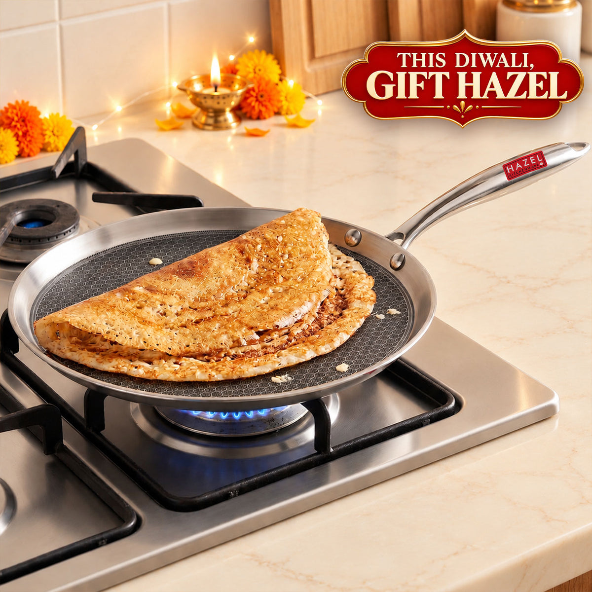 Honeycomb Triply Nonstick Dosa Tawa, 26.3 cm