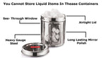 Steel Transparent Storage Containers Set of 5, Kitchen Jars for Grains