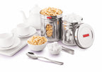 Steel Transparent Storage Containers Set of 5, Kitchen Jars for Grains