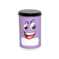 Emoji Printed Tin Container Purple, Airtight Snack Storage Jar, 490 ml