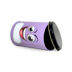 Emoji Printed Tin Container Purple, Airtight Snack Storage Jar, 490 ml