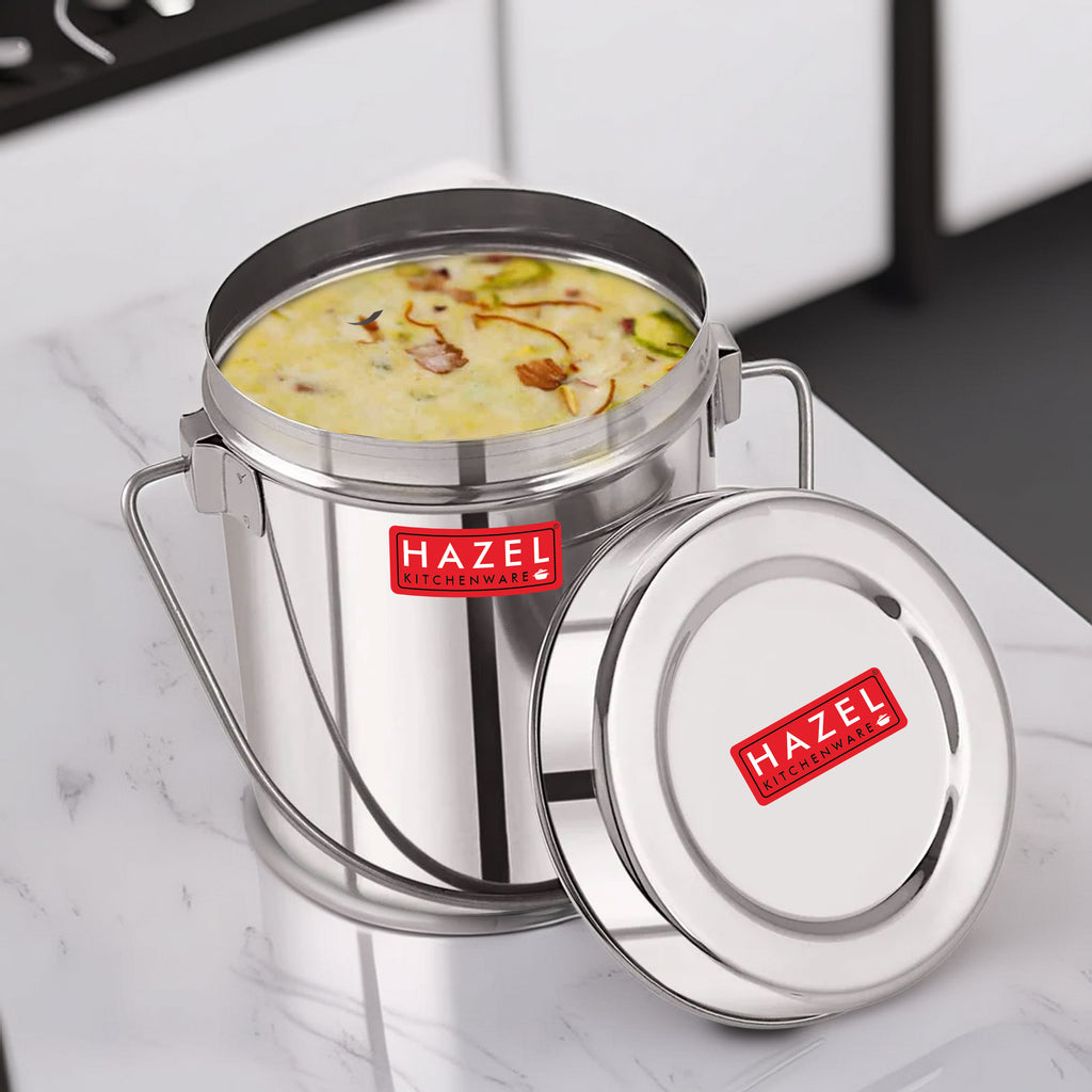 Stainless Steel Milk Container with Handle, 2500 ml