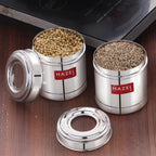 Stainless Steel Airtight Containers Set of 2, 300ml, See-Through Lid