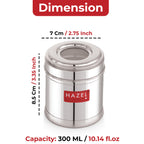 Stainless Steel Airtight Containers Set of 2, 300ml, See-Through Lid