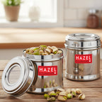 Stainless Steel Airtight Containers Set of 2, 300ml, See-Through Lid