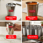 Stainless Steel Juicy Glass, Water, Juice & Milk Tumbler, 350 ml