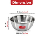 Stainless Steel Wati, Katori Bowl for Dal, Curry, Snacks, 300 ml