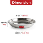 Stainless Steel Snack Plate 17cm Round Serving Plate for Biscuits, Sweets & Snacks