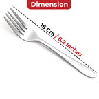 HAZEL Stainless Steel Table Fork Set of 6, 16 cm Dining Forks