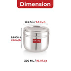 Stainless Steel Transparent Lid Containers 300 ml