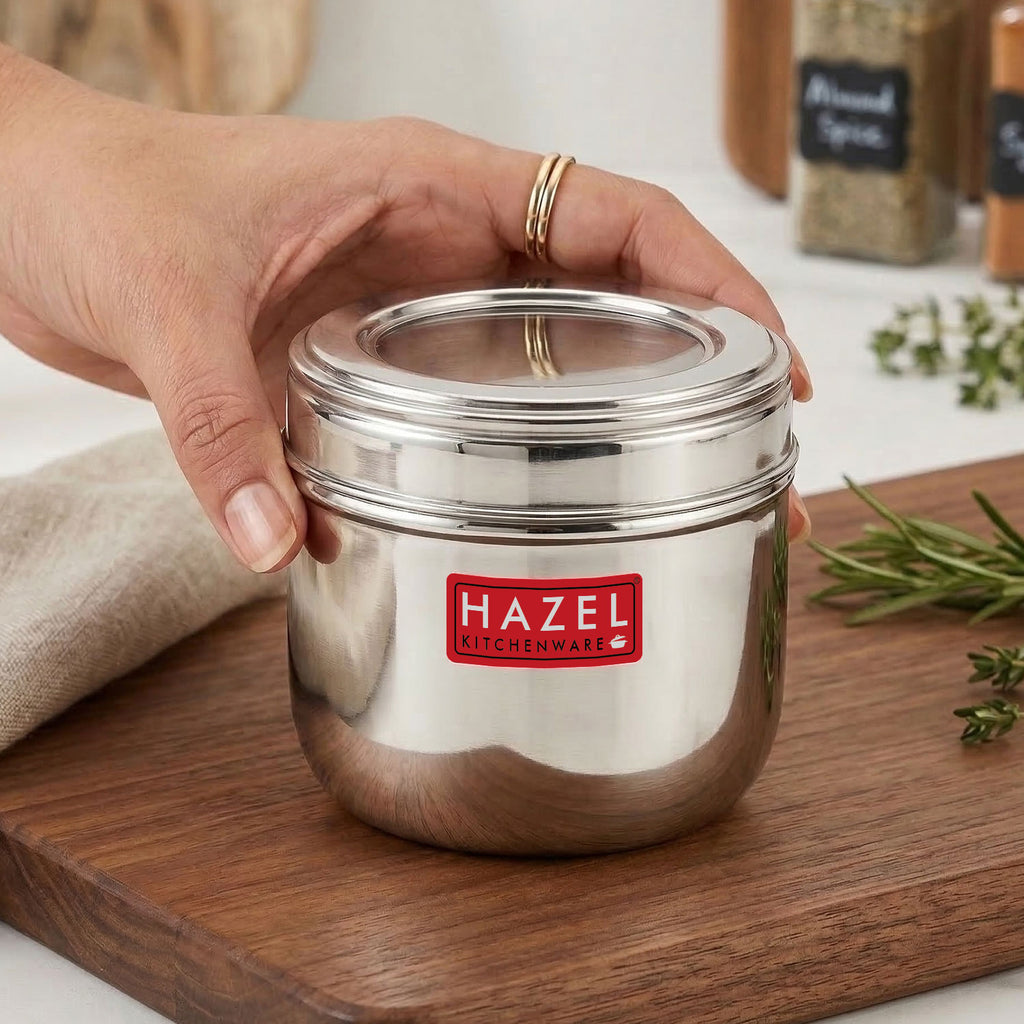 Stainless Steel Transparent Lid Containers 500 ml