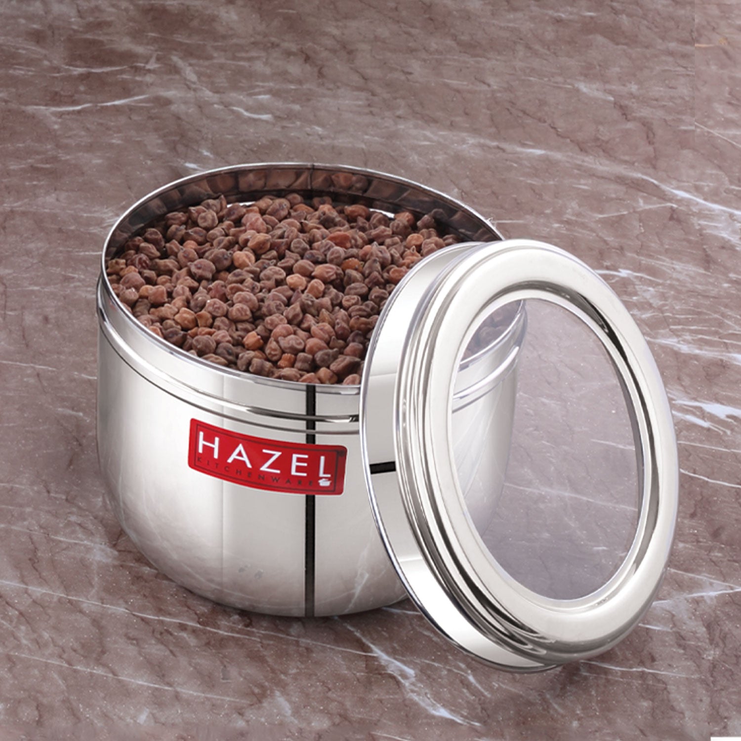 Stainless Steel Top See Container 1000ml, Dabba for Kitchen Storage