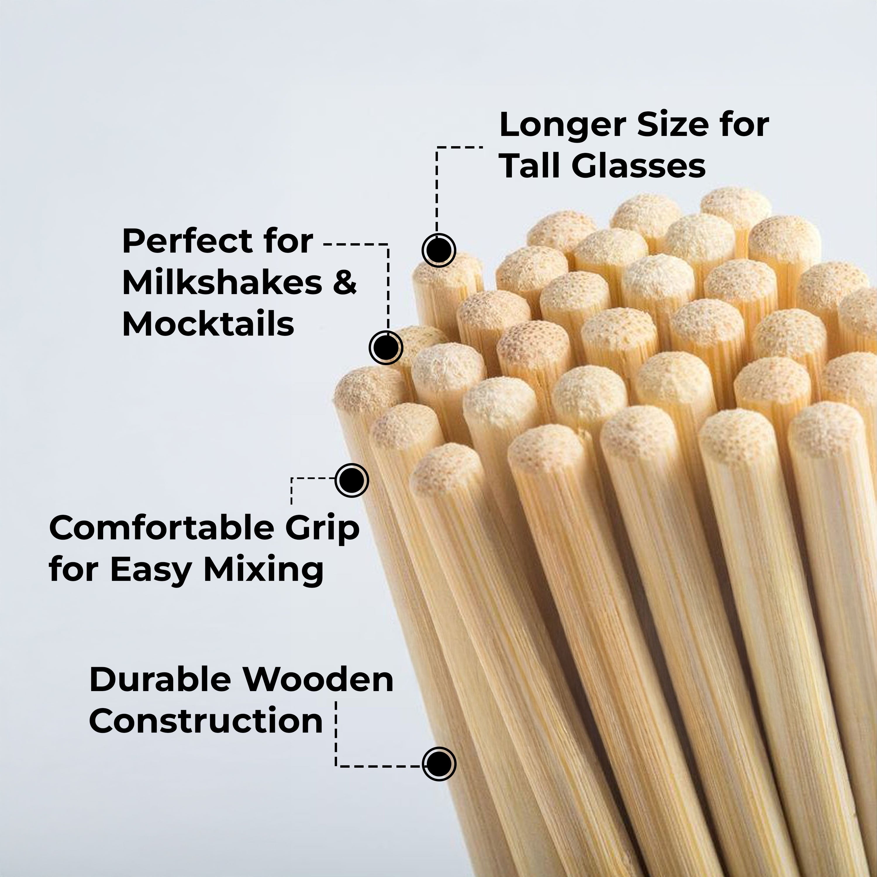 Disposable Wooden Drink Stirrer Large, Pack of 100