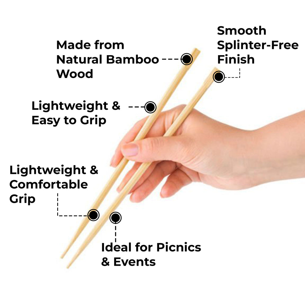 Disposable Wooden Chopsticks 20 cm, Eco-Friendly, 25 Pairs (50 Pieces)