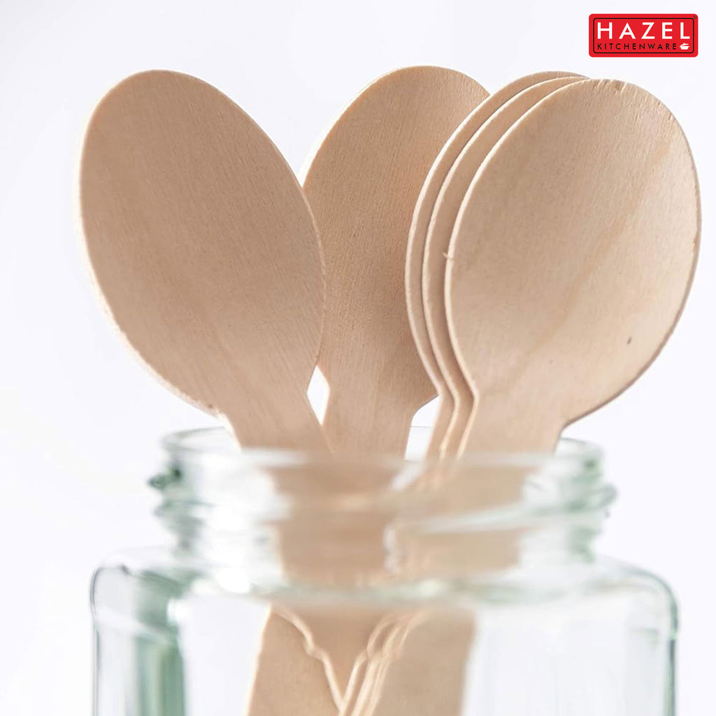 Disposable Wooden Spoon, 16 cm, Pack of 50