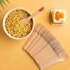 Disposable Wooden Forks 16 cm, Food-Grade Cutlery, Pack of 50